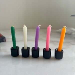 Chime Ritual Spell Candle Holders & Candles - Red/Blue/Gold